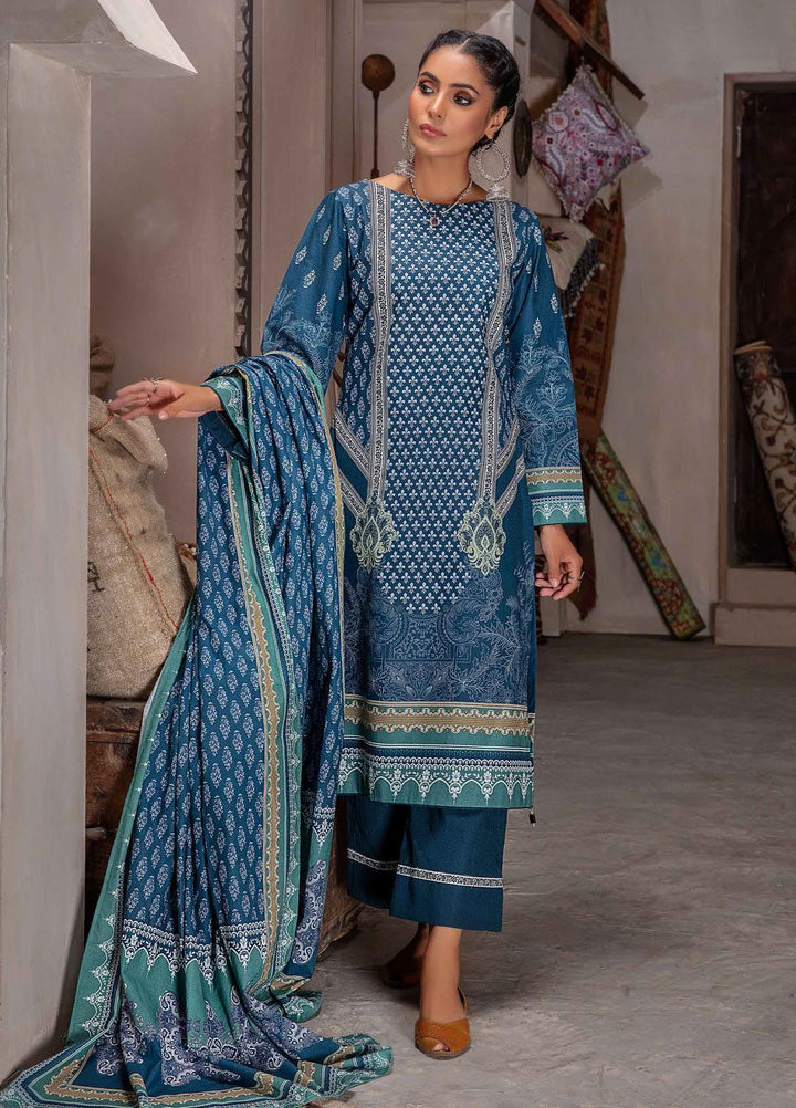 Meeral Printed Khaddar Suits Unstitched 3 Piece MRL21K MBK-09 - Winter Collection