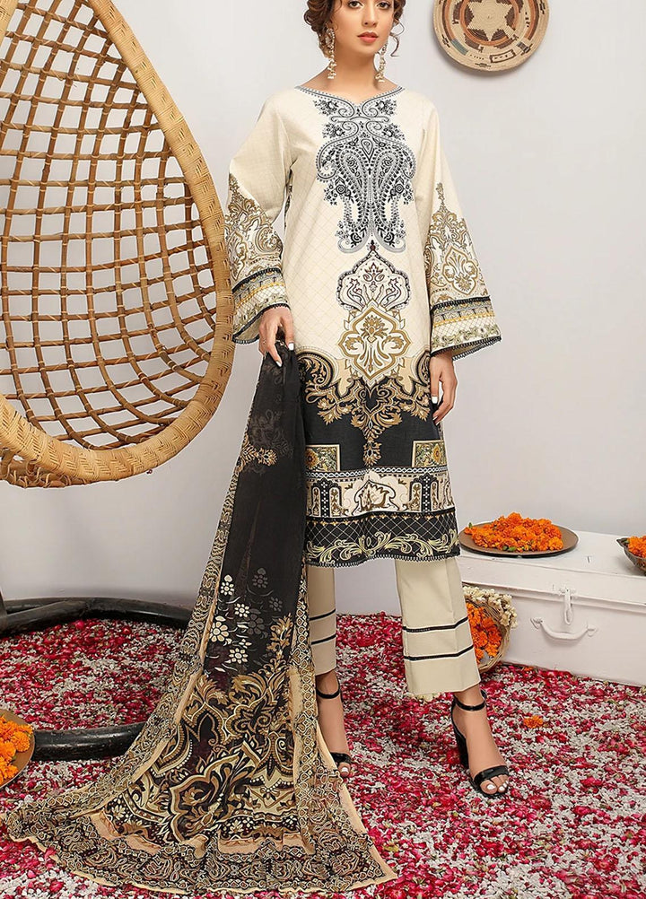 Meeral Printed Lawn Suits Unstitched 3 Piece MRL21-L2 02 Casablanca - Summer Collection