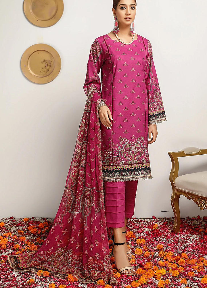 Meeral Printed Lawn Suits Unstitched 3 Piece MRL21-L2 04 Azalea - Summer Collection