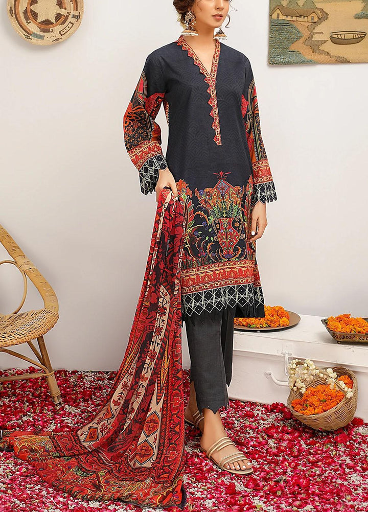 Meeral Printed Dobby Suits Unstitched 3 Piece MRL21-L2 05 Night Bloom - Summer Collection