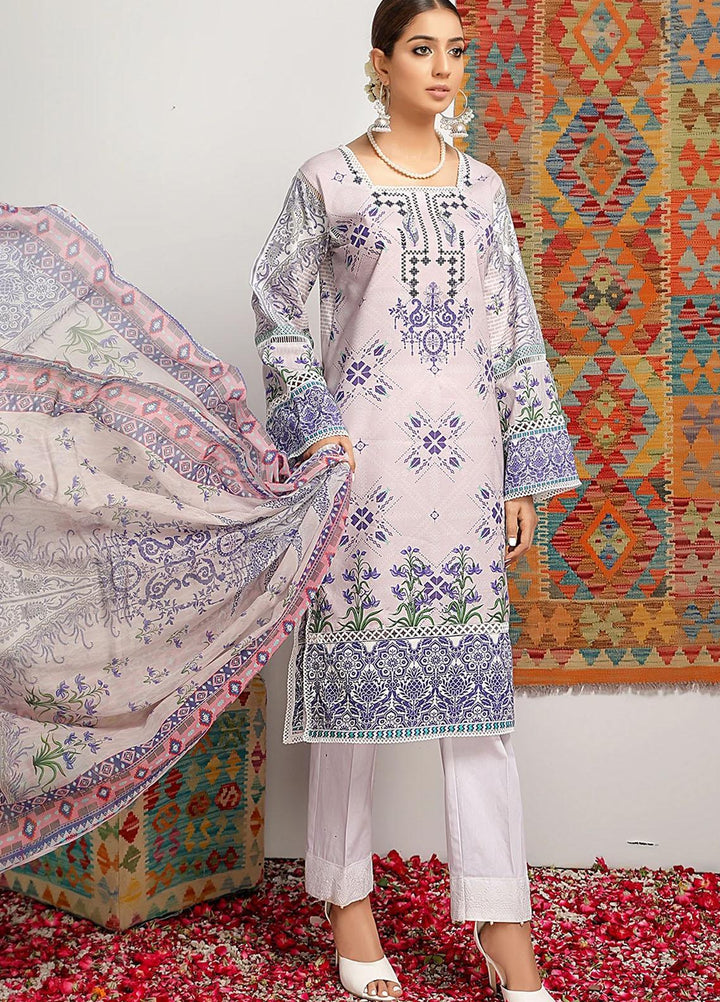 Meeral Printed Lawn Suits Unstitched 3 Piece MRL21-L2 10 Freesia - Summer Collection