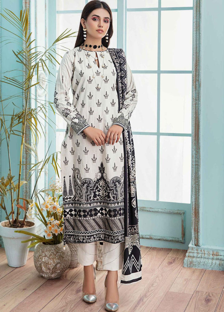 Meeral Printed Linen Suits Unstitched 3 Piece MRL21L-2 M-04 - Winter Collection