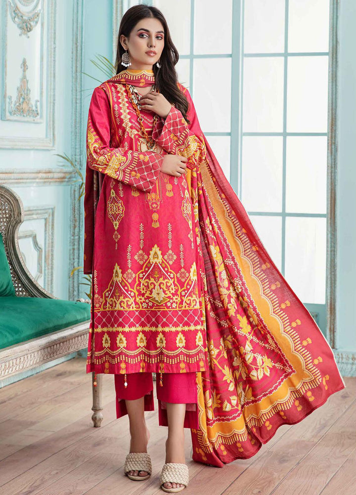 Meeral Printed Linen Suits Unstitched 3 Piece MRL21L-2 M-09 - Winter Collection