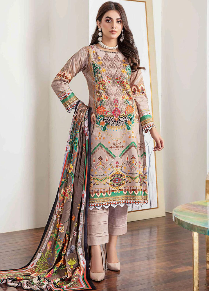 Meeral Printed Linen Suits Unstitched 3 Piece MRL21L MR-01 - Winter Collection