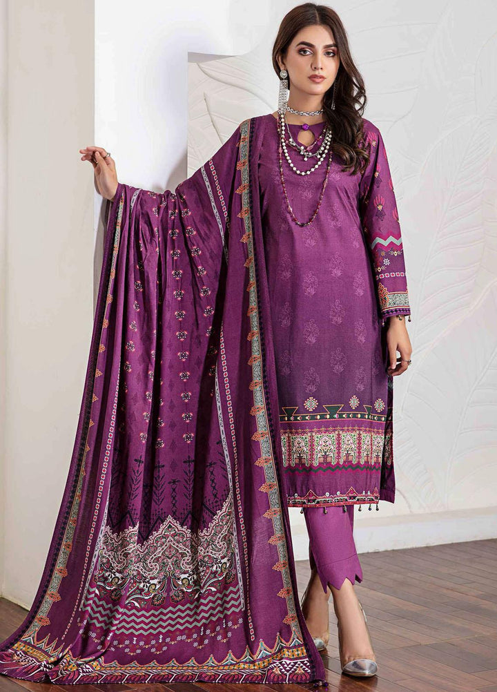 Meeral Printed Linen Suits Unstitched 3 Piece MRL21L MR-02 - Winter Collection