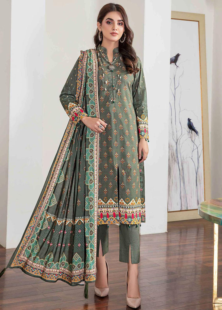 Meeral Printed Linen Suits Unstitched 3 Piece MRL21L MR-03 - Winter Collection