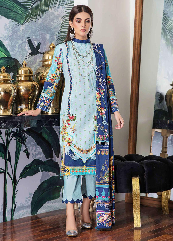 Meeral Printed Linen Suits Unstitched 3 Piece MRL21L MR-06 - Winter Collection