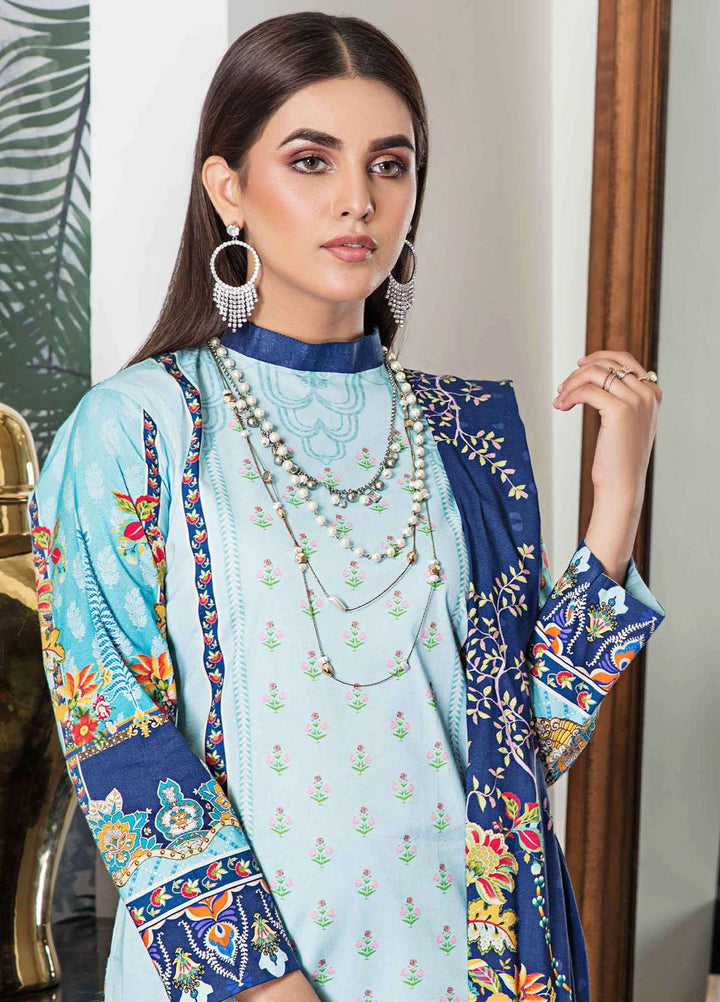 Meeral Printed Linen Suits Unstitched 3 Piece MRL21L MR-06 - Winter Collection
