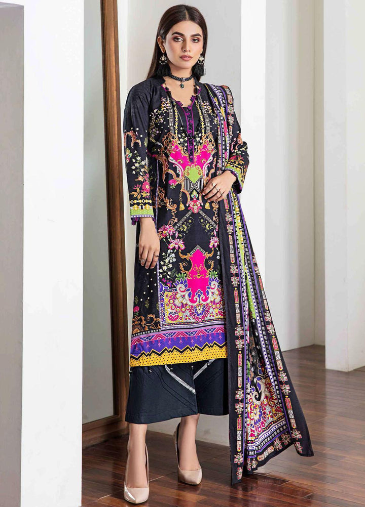 Meeral Printed Linen Suits Unstitched 3 Piece MRL21L MR-08 - Winter Collection