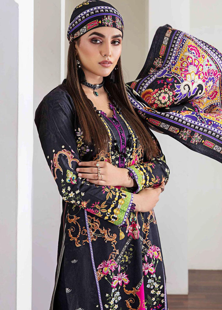 Meeral Printed Linen Suits Unstitched 3 Piece MRL21L MR-08 - Winter Collection