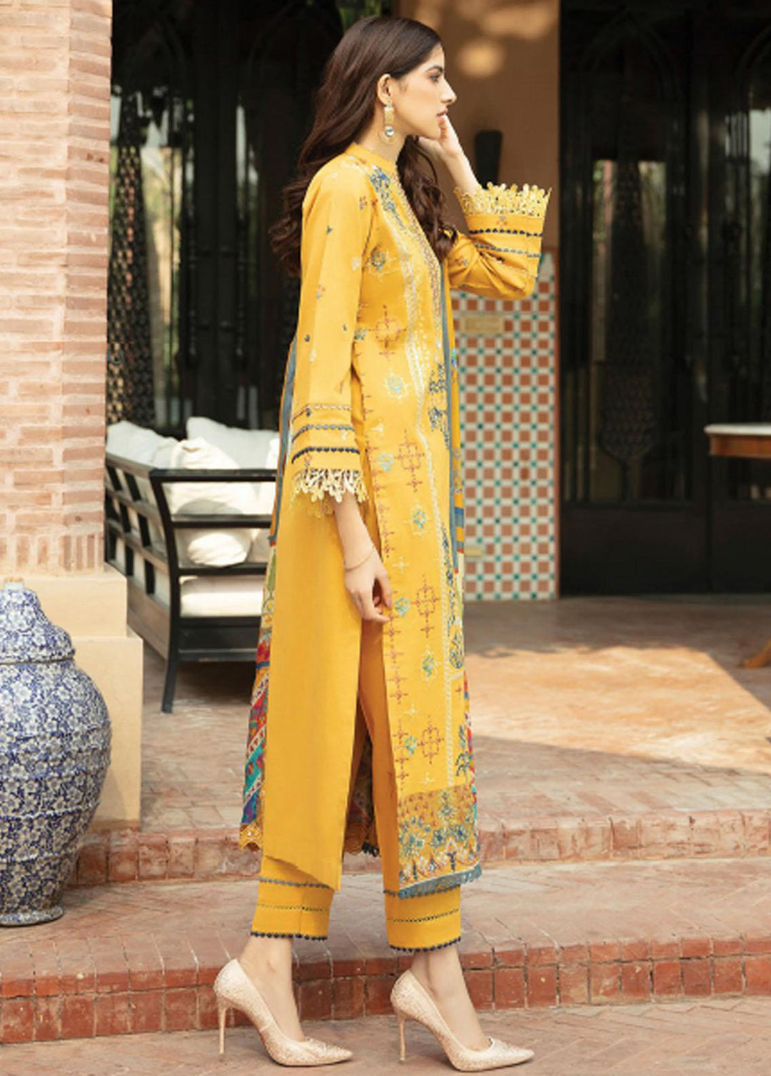 Meeras By Florent Embroidered Khaddar Suits Unstitched 3 Piece FL21M FL-1B - Winter Collection