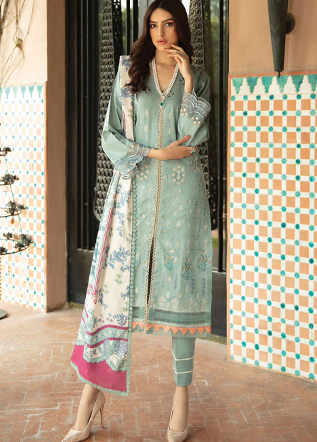 Meeras By Florent Embroidered Khaddar Suits Unstitched 3 Piece FL21M FL-2 - Winter Collection