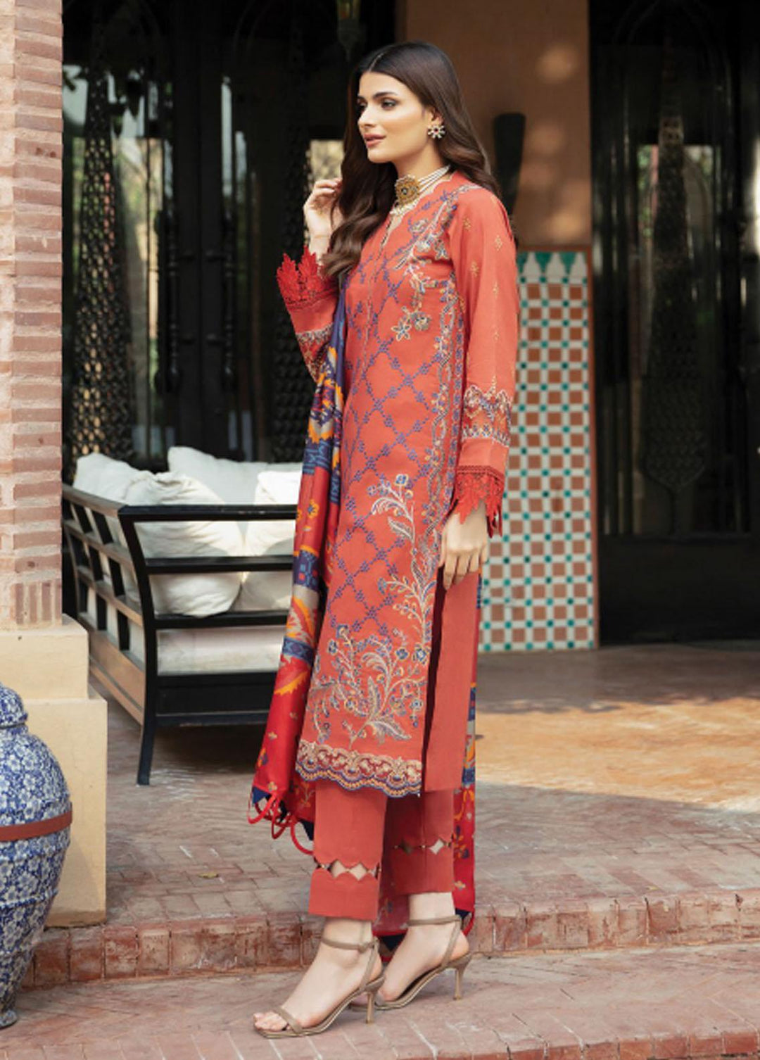 Meeras By Florent Embroidered Khaddar Suits Unstitched 3 Piece FL21M FL-3A - Winter Collection