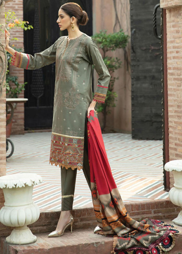 Meeras By Florent Embroidered Khaddar Suits Unstitched 3 Piece FL21M FL-6B - Winter Collection