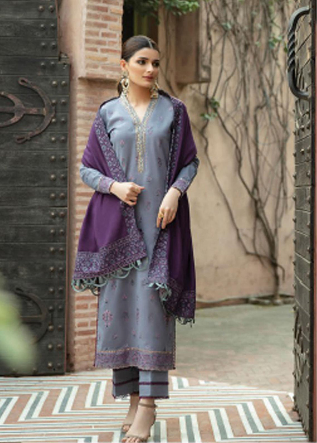 Meeras By Florent Embroidered Khaddar Suits Unstitched 3 Piece FL21M FL-7A - Winter Collection
