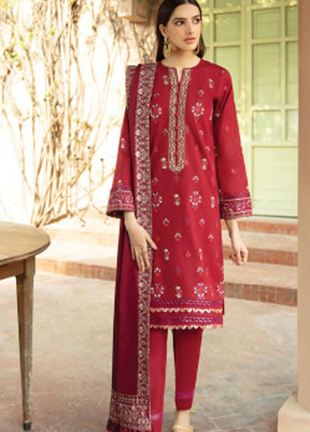 Meeras By Florent Embroidered Khaddar Suits Unstitched 3 Piece FL21M FL-7B - Winter Collection