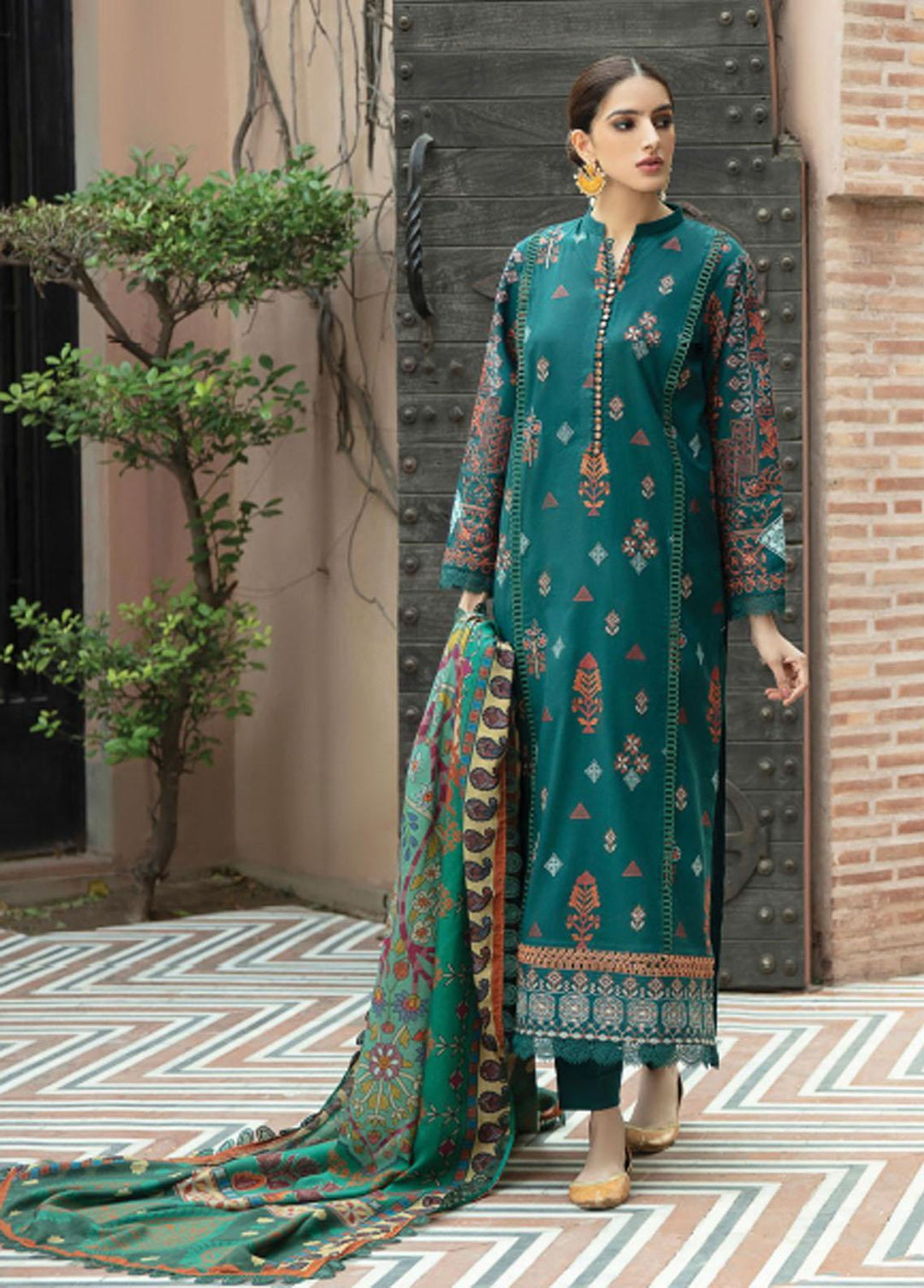 Meeras By Florent Embroidered Khaddar Suits Unstitched 3 Piece FL21M FL-8A - Winter Collection