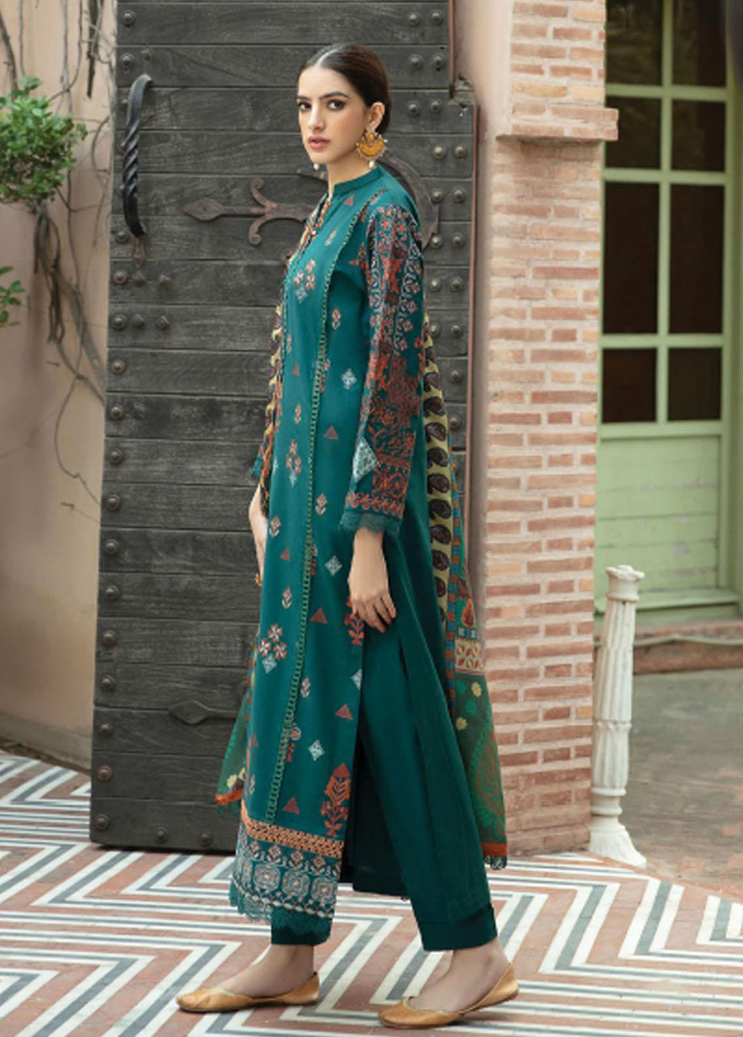 Meeras By Florent Embroidered Khaddar Suits Unstitched 3 Piece FL21M FL-8A - Winter Collection