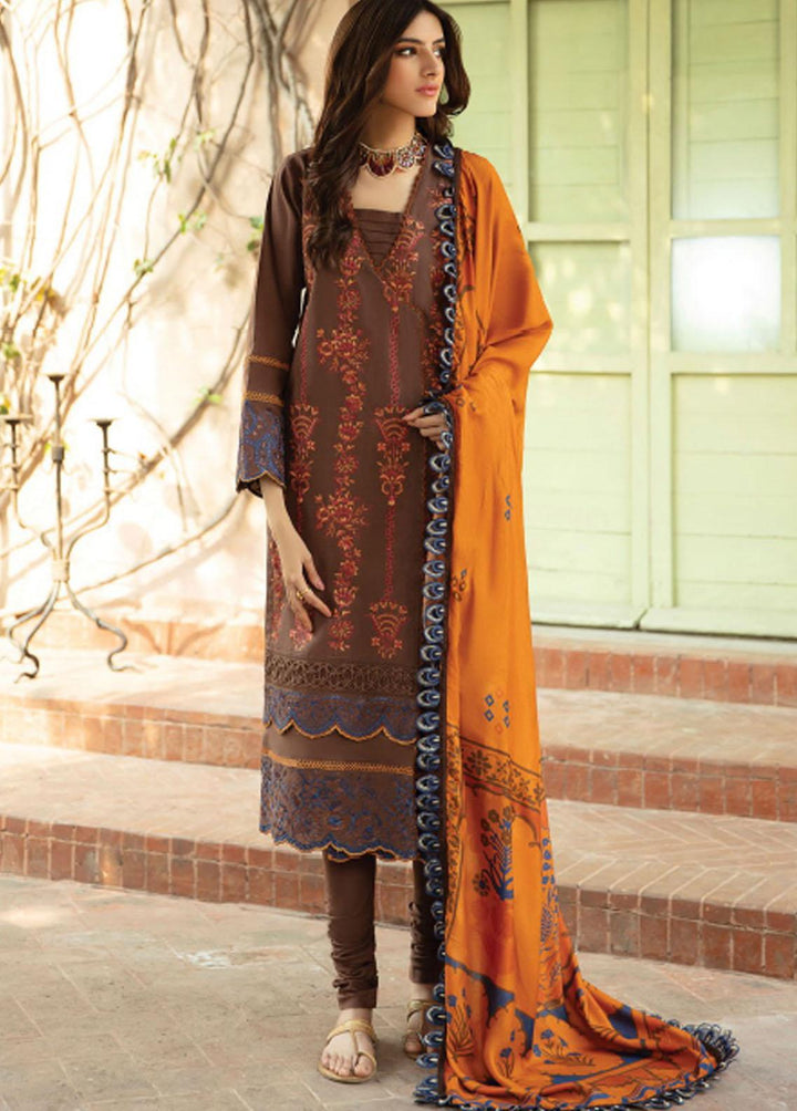 Meeras By Florent Embroidered Khaddar Suits Unstitched 3 Piece FL21M FL-9 - Winter Collection