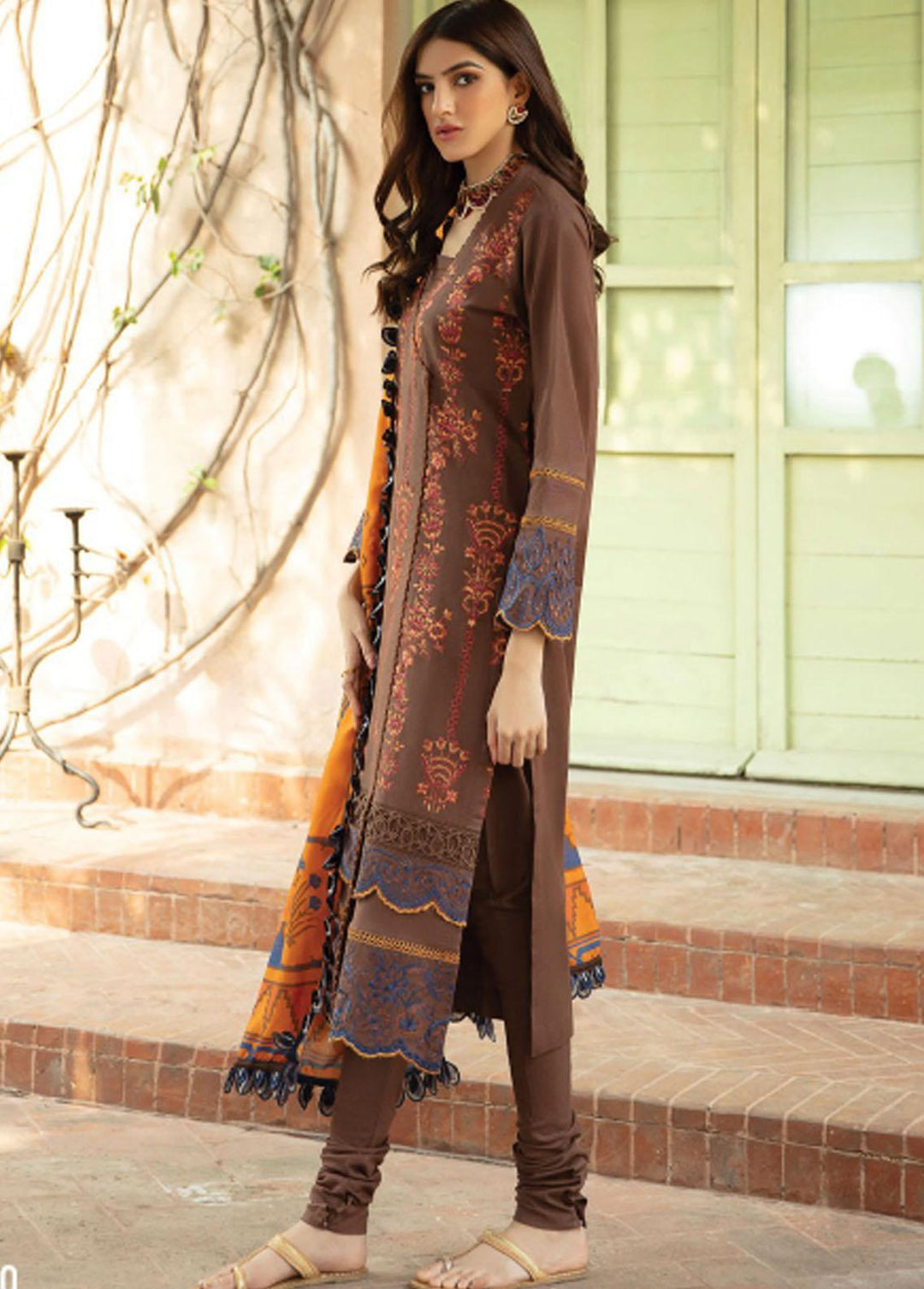 Meeras By Florent Embroidered Khaddar Suits Unstitched 3 Piece FL21M FL-9 - Winter Collection