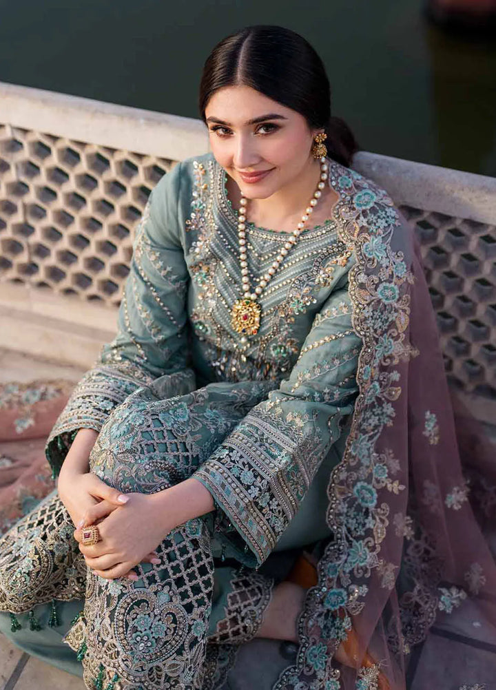 Meeras by Imrozia Serene Embroidered Organza Suit Unstitched 3 Piece IM25ME I-221 Zamurd - Luxury Collection