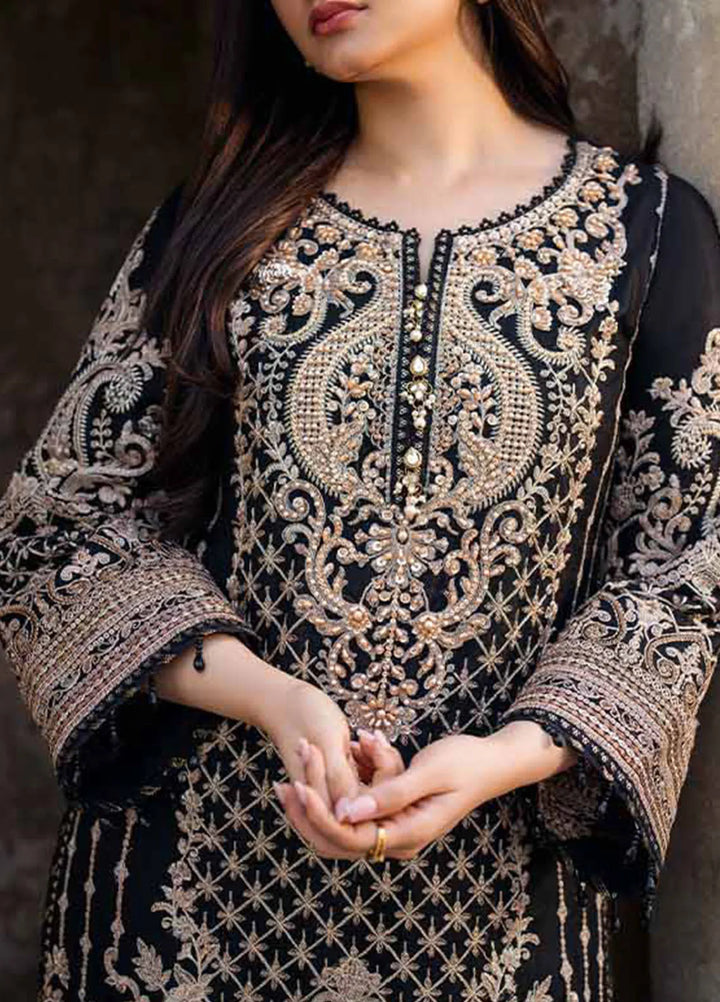 Meeras by Imrozia Serene Embroidered Organza Suit Unstitched 3 Piece IM25ME I-222 Aqiq - Luxury Collection