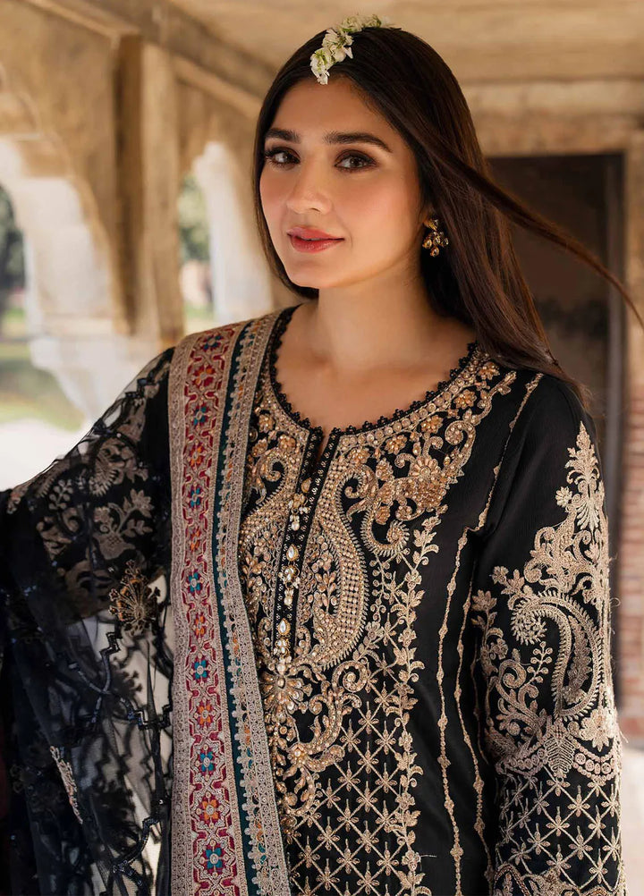 Meeras by Imrozia Serene Embroidered Organza Suit Unstitched 3 Piece IM25ME I-222 Aqiq - Luxury Collection