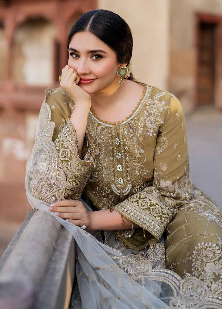 Meeras by Imrozia Serene Embroidered Organza Suit Unstitched 3 Piece IM25ME I-226 Rutaj - Luxury Collection