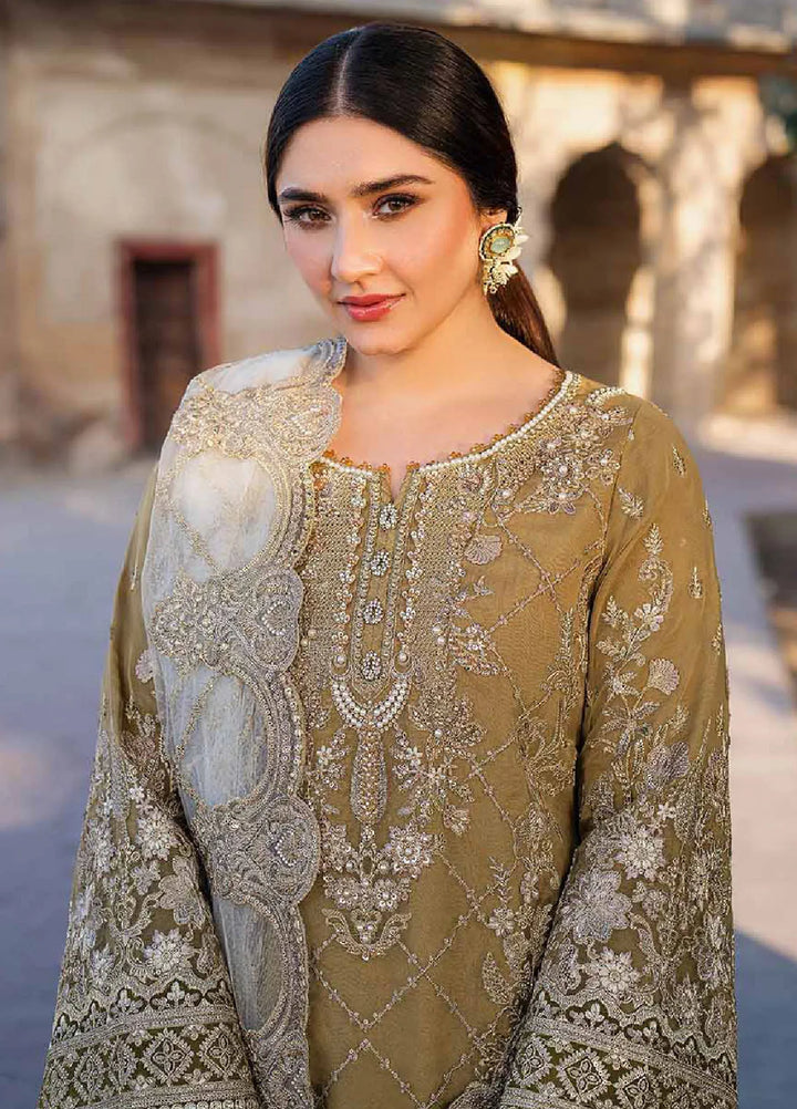 Meeras by Imrozia Serene Embroidered Organza Suit Unstitched 3 Piece IM25ME I-226 Rutaj - Luxury Collection