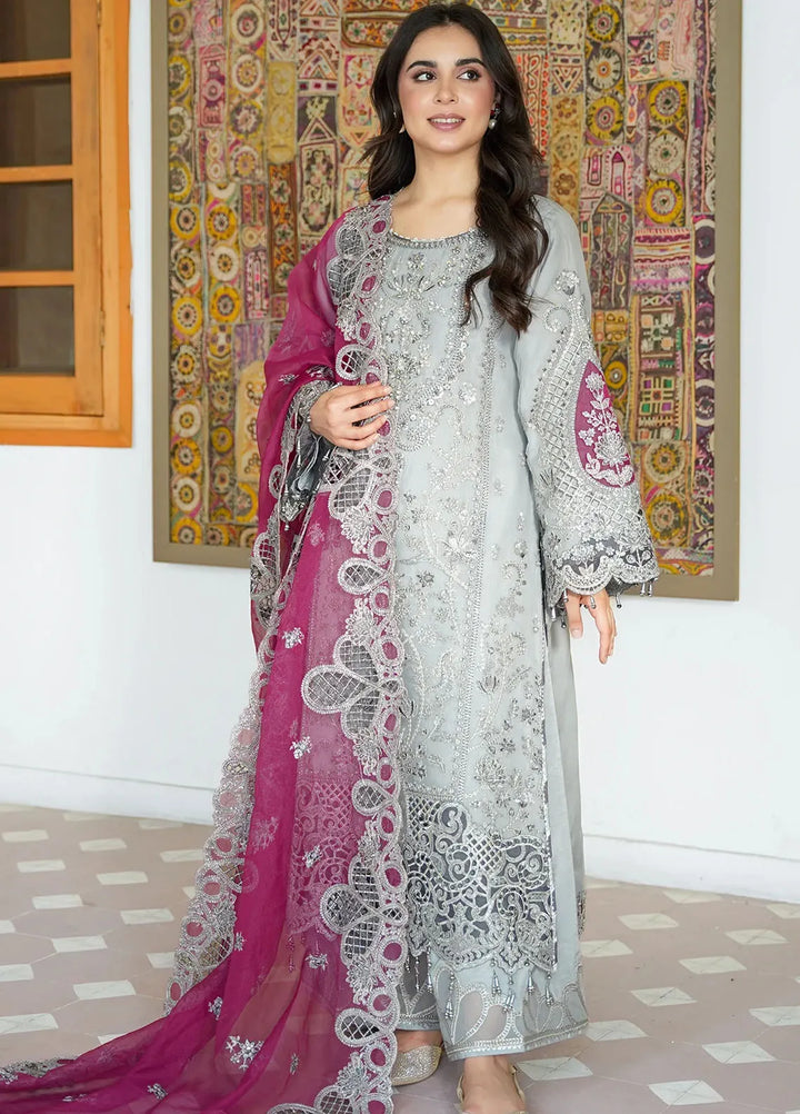 Meeras by Imrozia Serene Embroidered Organza Suit Unstitched 3 Piece IM25ME I-228 Zareen - Luxury Collection