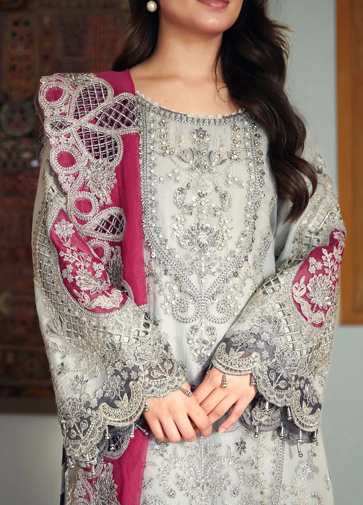 Meeras by Imrozia Serene Embroidered Organza Suit Unstitched 3 Piece IM25ME I-228 Zareen - Luxury Collection