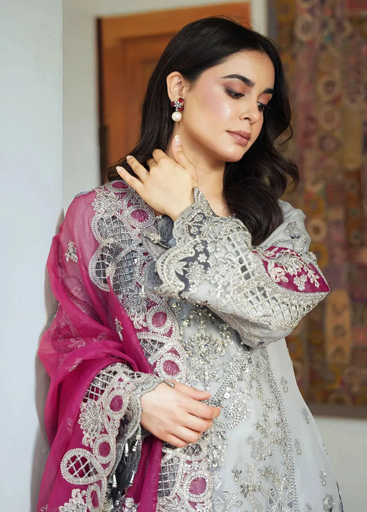 Meeras by Imrozia Serene Embroidered Organza Suit Unstitched 3 Piece IM25ME I-228 Zareen - Luxury Collection