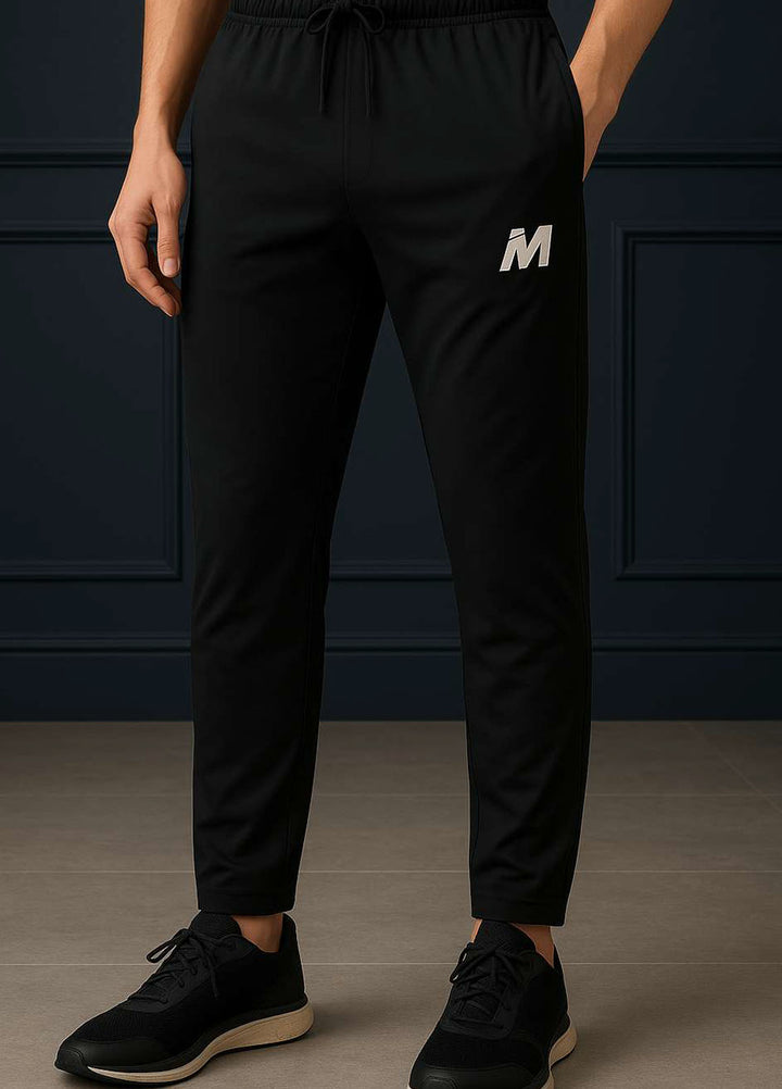 Meerina by HinShah  Plain Polyester  Black Jogger pant
