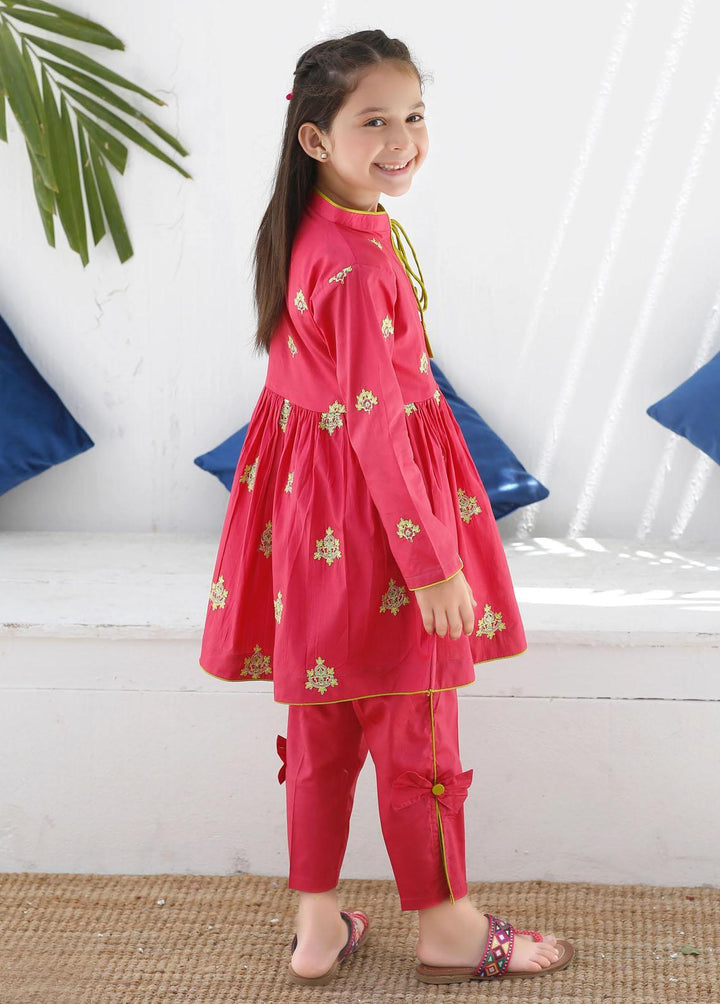 Modest Cotton Embroidered 2 Piece Suit for Girls -  MS23M Meesam