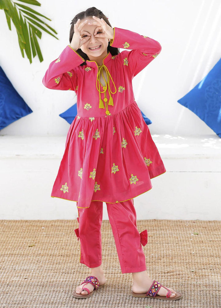 Modest Cotton Embroidered 2 Piece Suit for Girls -  MS23M Meesam