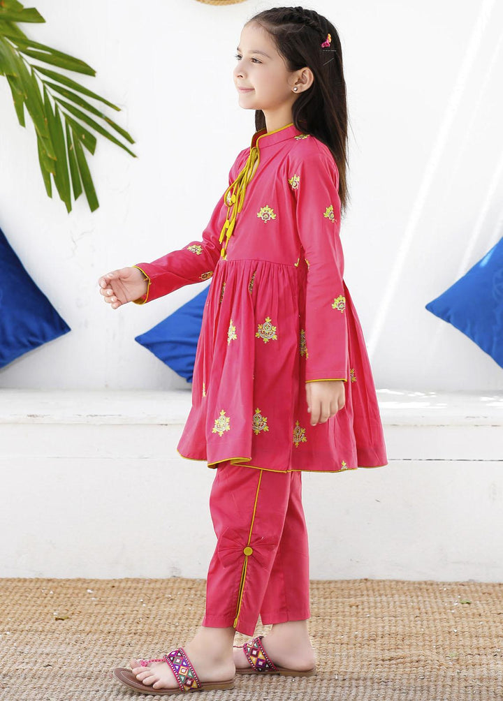 Modest Cotton Embroidered 2 Piece Suit for Girls -  MS23M Meesam