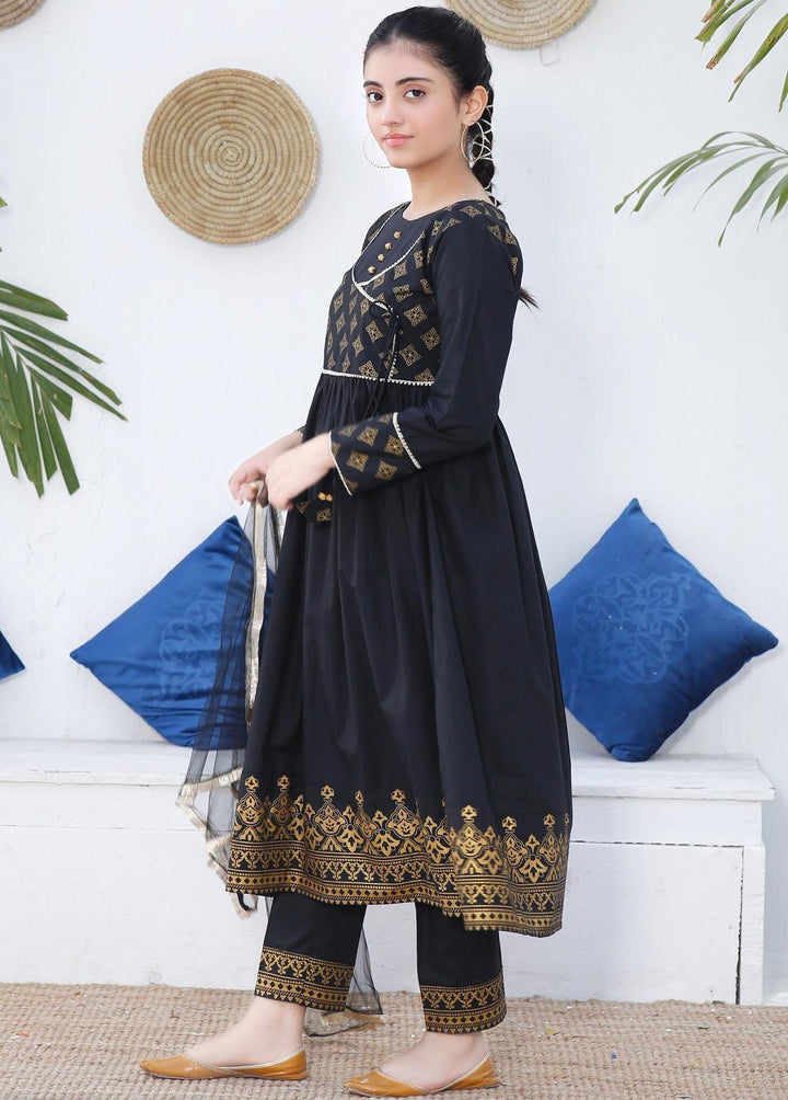 Modest Cotton Embroidered 3 Piece Suit for Girls -  MS23M Zayla