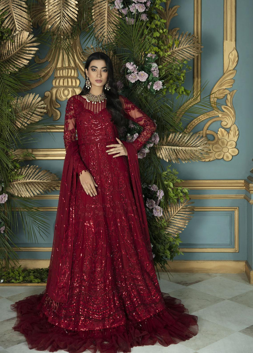 Serene by Mehak Yaqoob Embroidered Net Suits Unstitched 3 Piece MY22SW 02-Flavia - Wedding Collection
