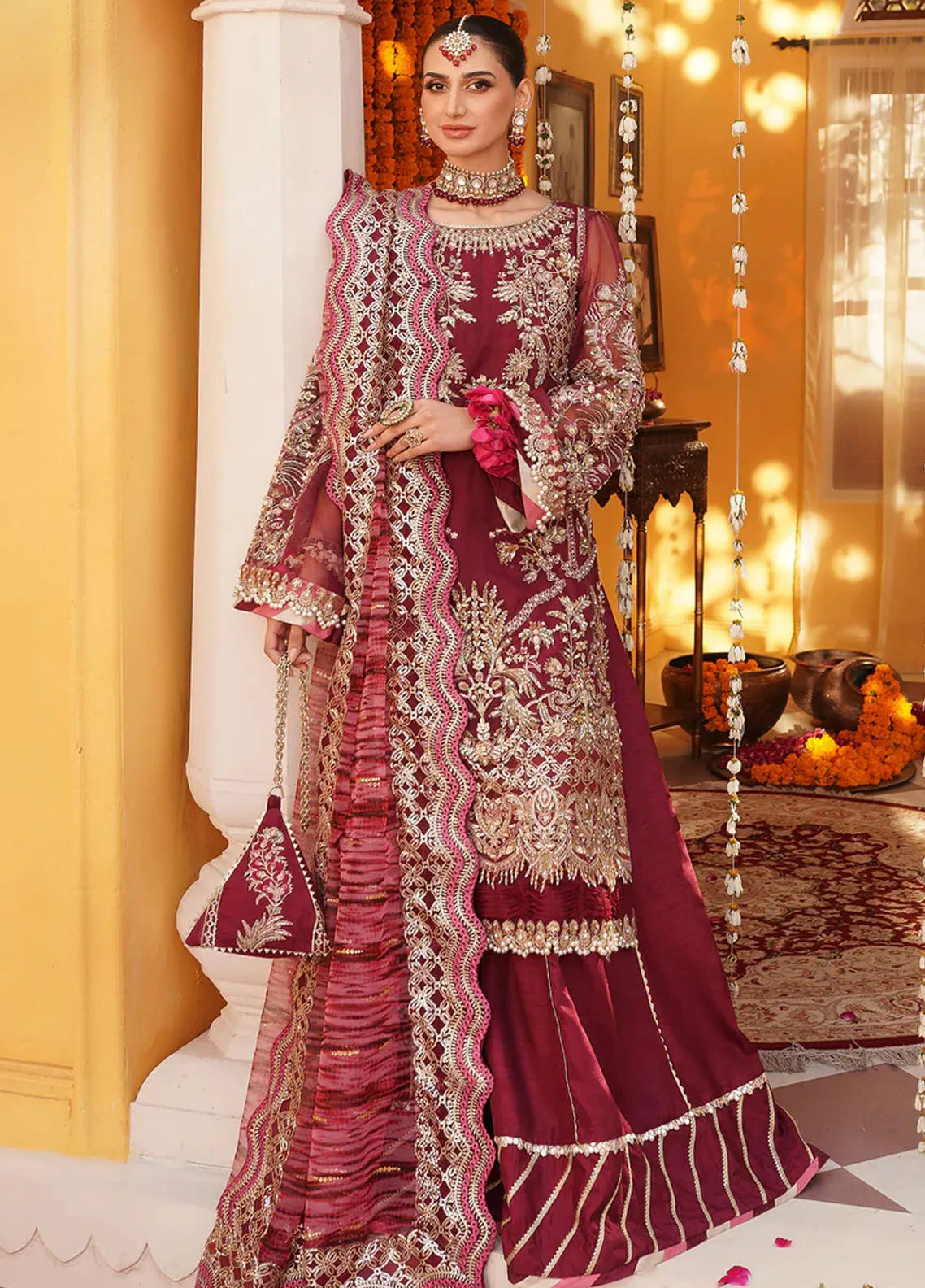 Serene By Mehak Yaqoob Embroidered Organza Suits Unstitched 4 Piece MY23SW Dove - Wedding Collection
