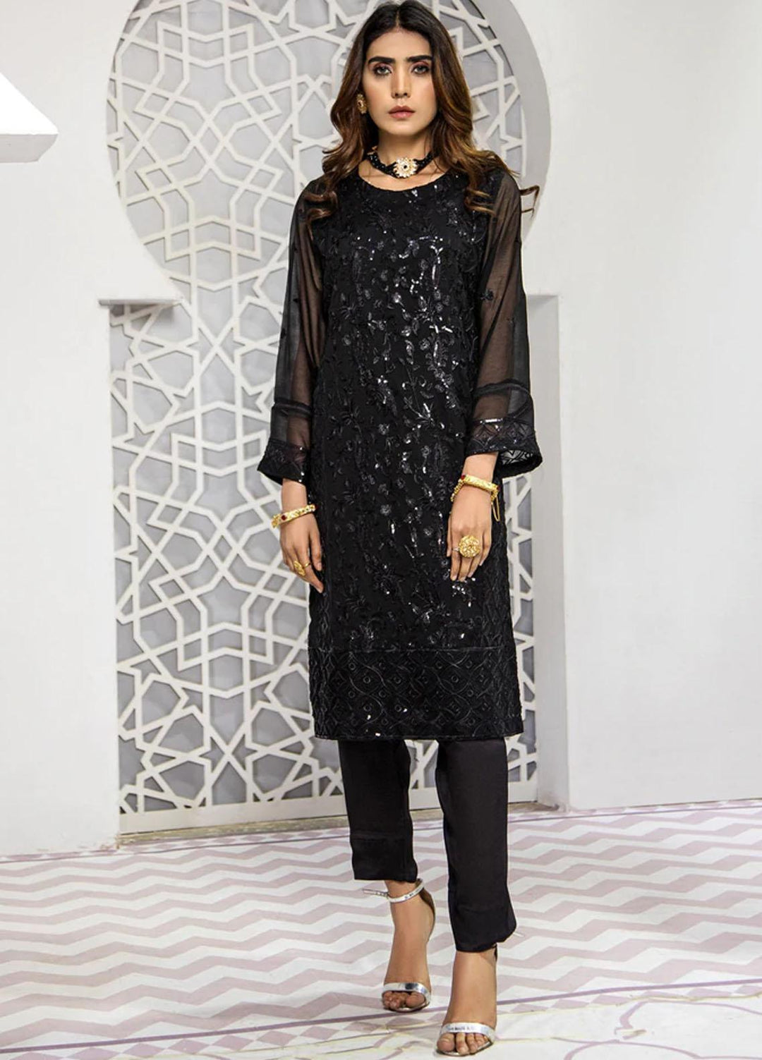 Agha Jaan Pret Chiffon 2 Piece Suit AJ22MR NB-17