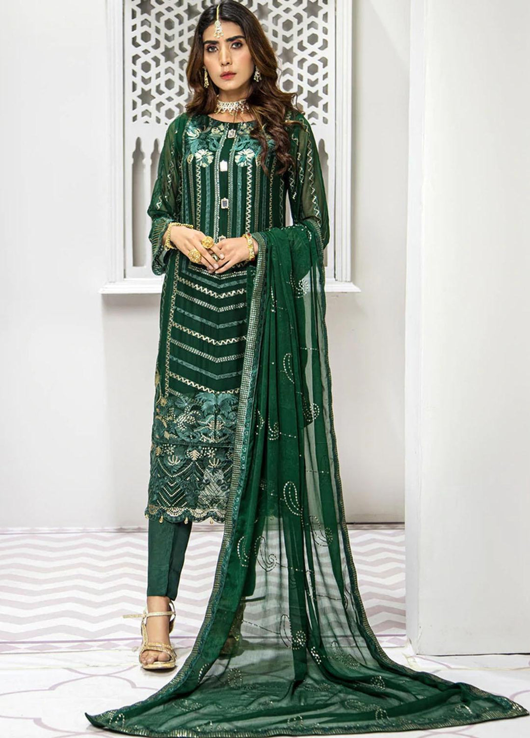 Agha Jaan Pret Chiffon 3 Piece Suit AJ22MR NB-20
