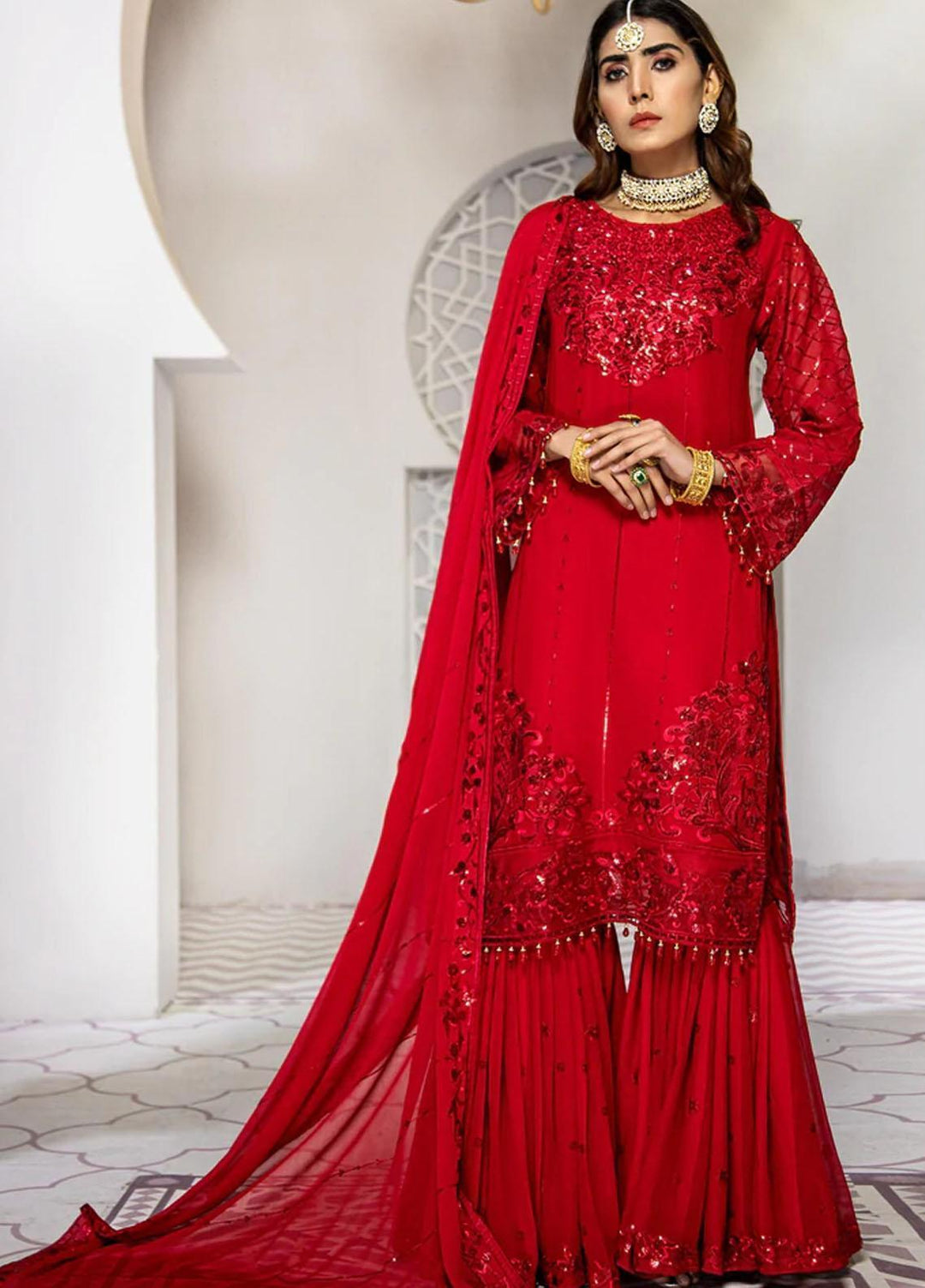Agha Jaan Pret Chiffon 3 Piece Suit AJ22MR NB-21