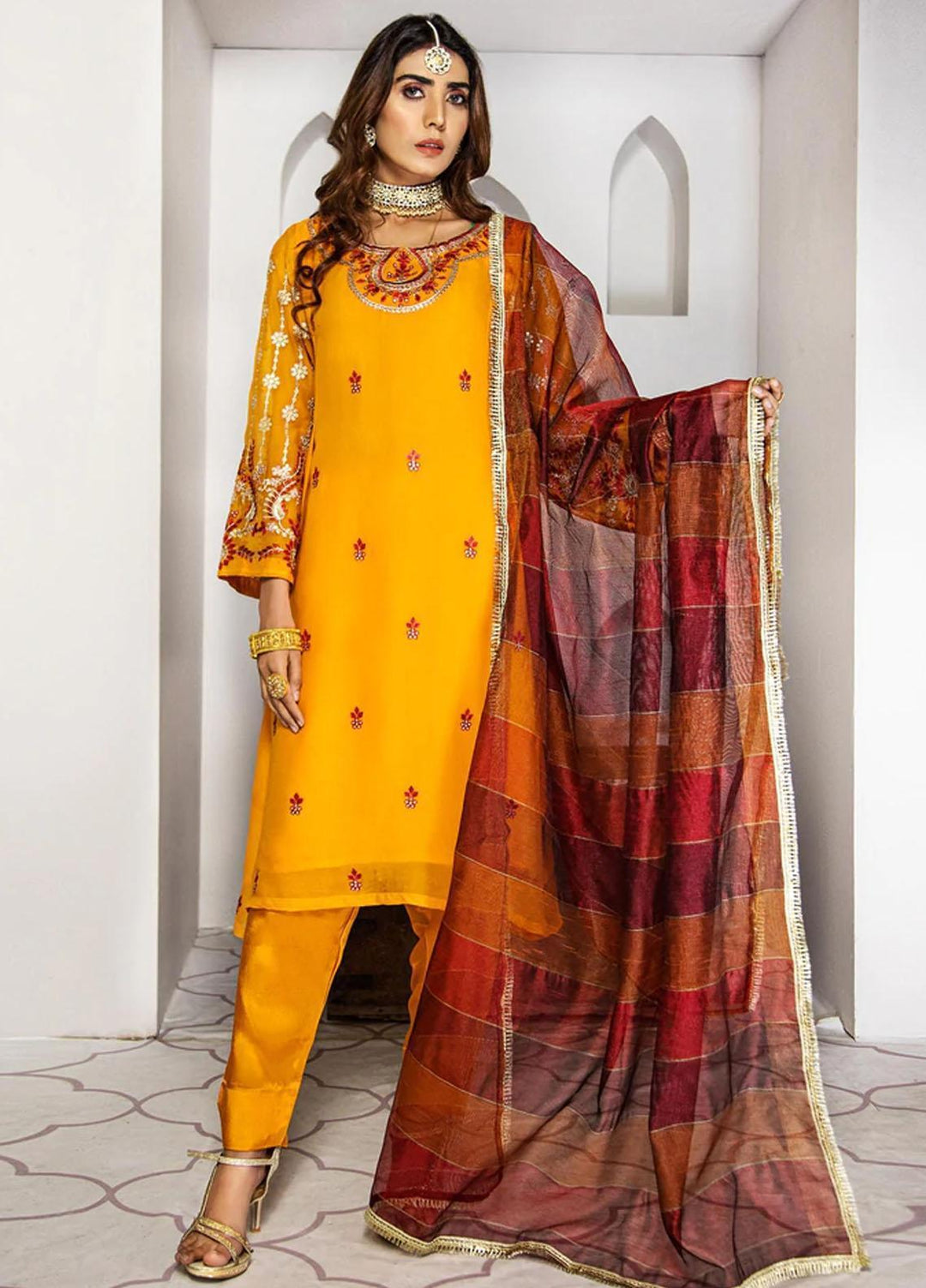 Agha Jaan Pret Chiffon 3 Piece Suit AJ22MR NB-23