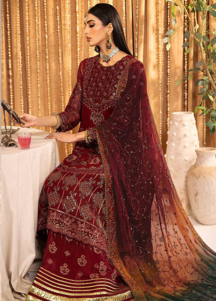 Mehfil-e-Uroos By Alizeh Fashion Embroidered Chiffon Suits Unstitched 3 Piece AFB23MU D-01 Roheen - Festive Collection