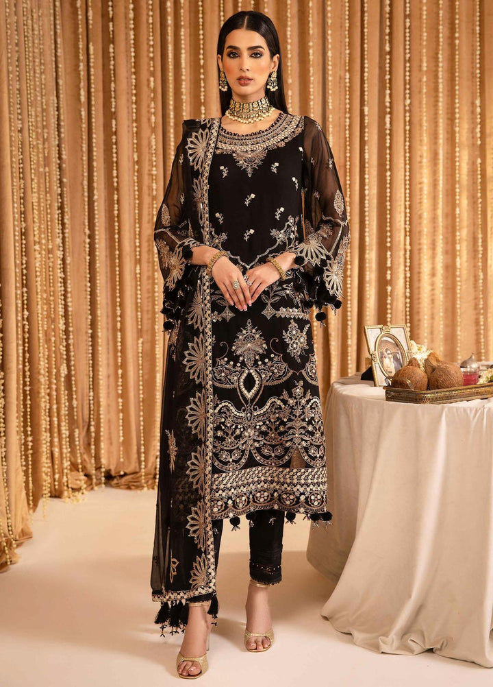 Mehfil-e-Uroos By Alizeh Fashion Embroidered Chiffon Suits Unstitched 3 Piece AFB23MU D-05 Yesra - Festive Collection