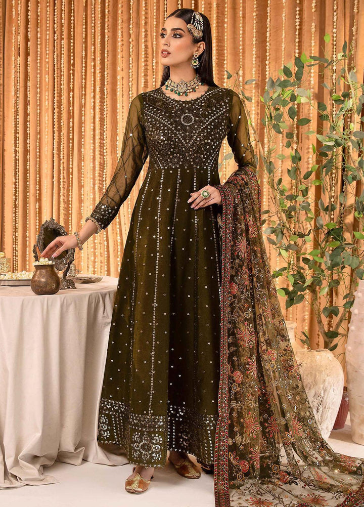 Mehfil-e-Uroos By Alizeh Fashion Embroidered Chiffon Suits Unstitched 3 Piece AFB23MU D-07 Mahveen - Festive Collection