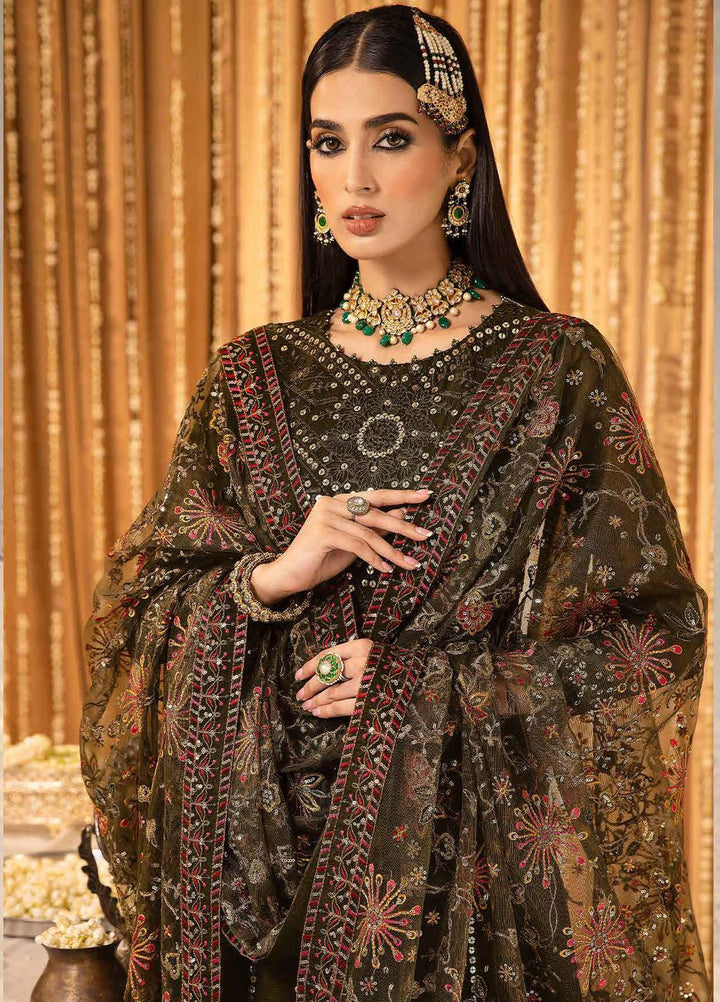Mehfil-e-Uroos By Alizeh Fashion Embroidered Chiffon Suits Unstitched 3 Piece AFB23MU D-07 Mahveen - Festive Collection
