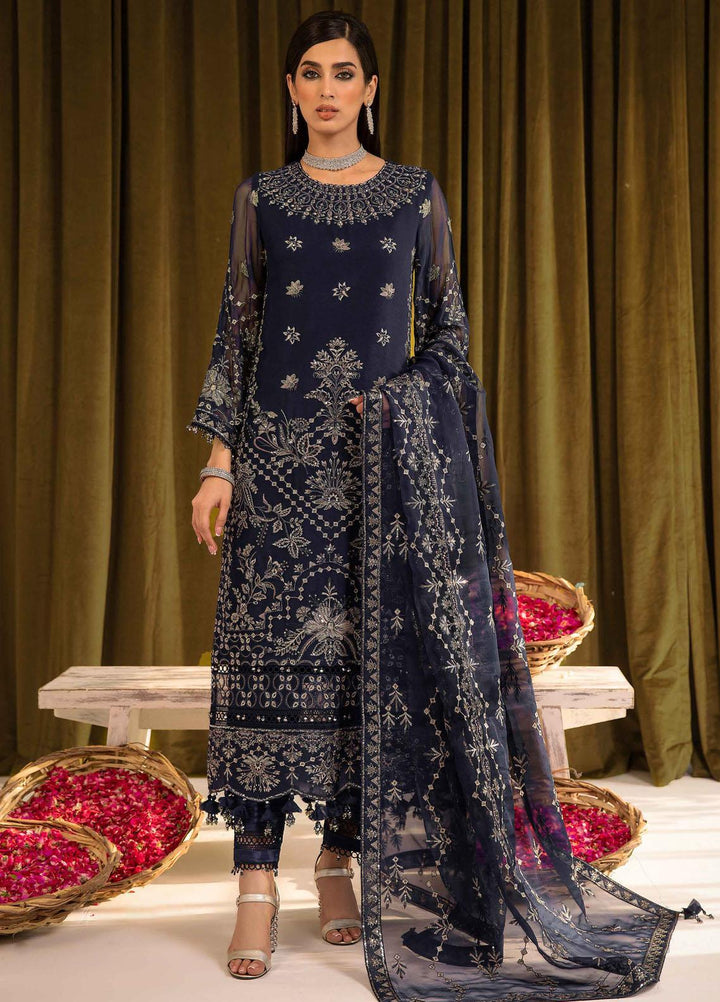 Mehfil-e-Uroos By Alizeh Fashion Embroidered Chiffon Suits Unstitched 3 Piece AFB23MU D-08 Daim - Festive Collection