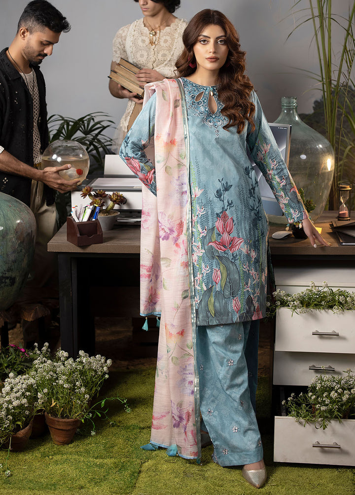 Mehr by Sahane Embroidered Lawn Suits Unstitched 3 Piece SNE24M CT-9004 Ethereal Spark - Spring Summer Collection