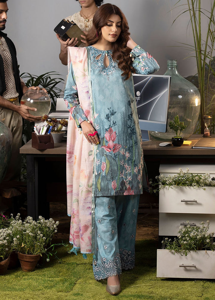 Mehr by Sahane Embroidered Lawn Suits Unstitched 3 Piece SNE24M CT-9004 Ethereal Spark - Spring Summer Collection